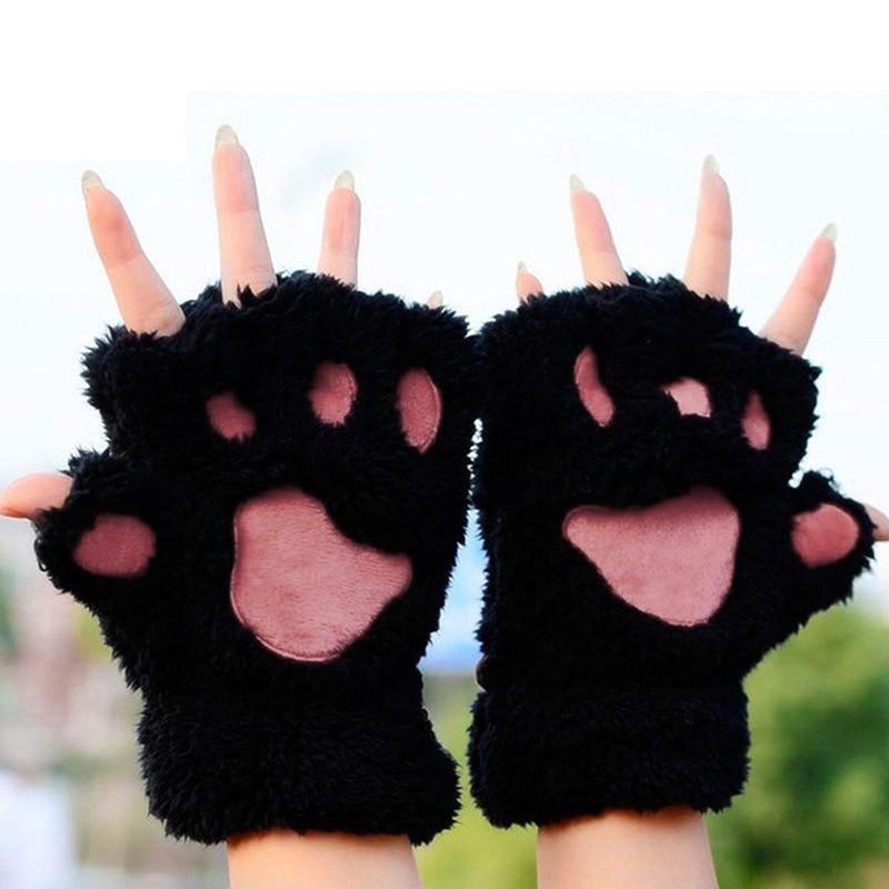 Bear Paw Fingerless Gloves
