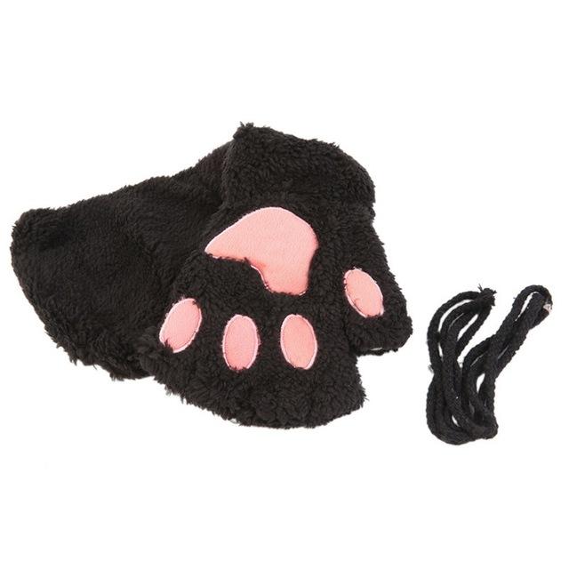 Bear Paw Fingerless Gloves